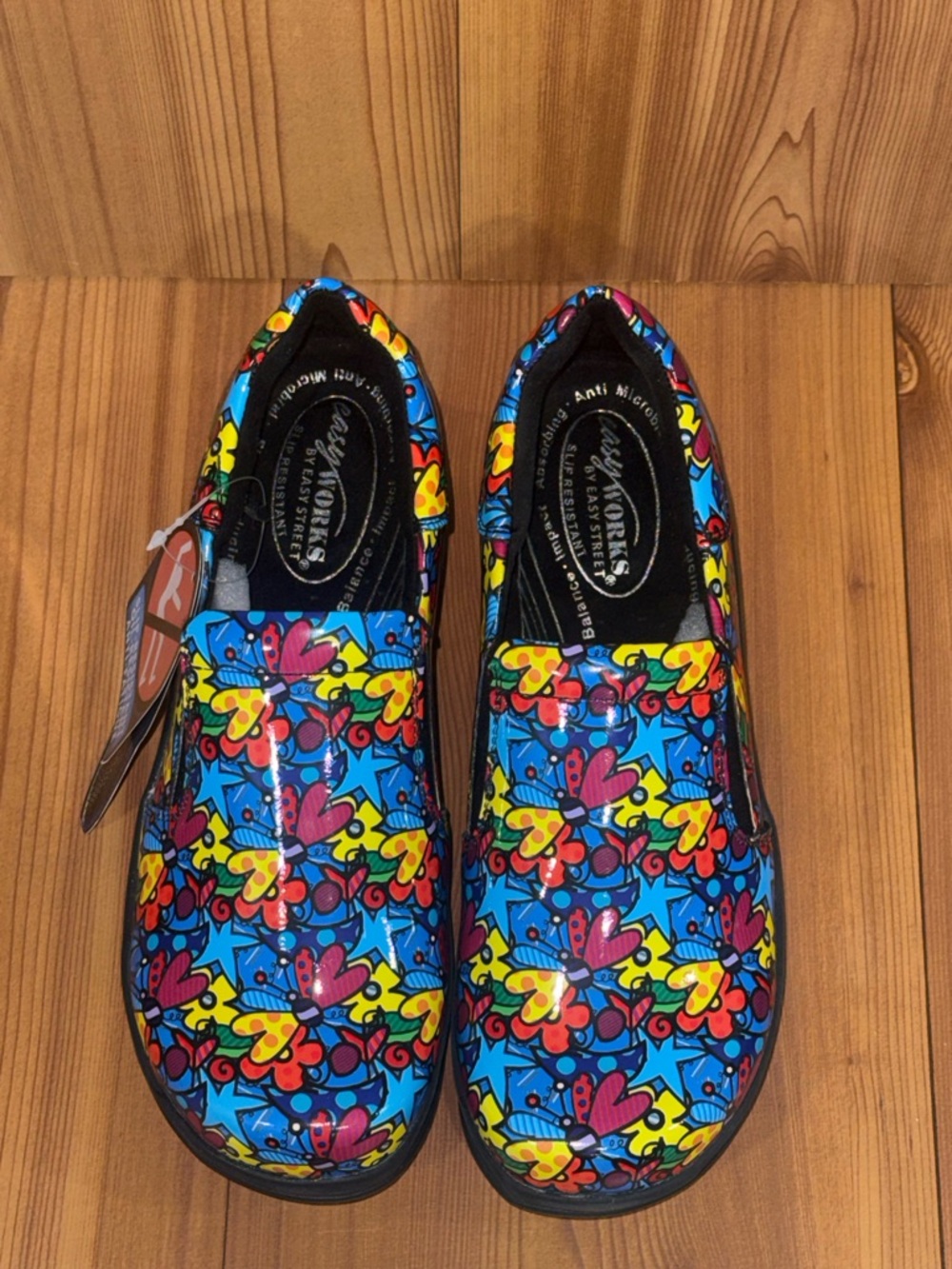 easy street Blue Multi Floral Clog Slip-Ons